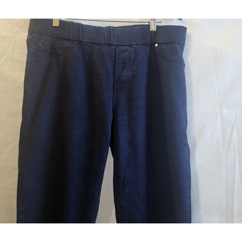 Liver Pool‎ Women's Jeans Elastic Waist Leggings, Navy Blue, Size 14/32